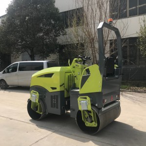 3吨压路机小型座驾式双钢轮震动 全液压系统前后双震