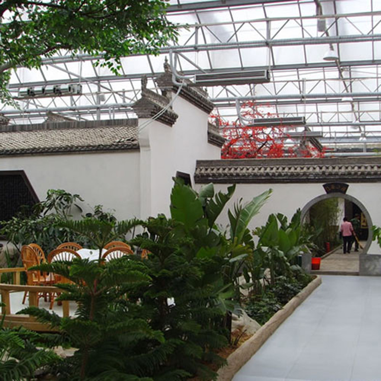 陽(yáng)光休閑餐廳溫室 玻璃智能溫室大棚 專業(yè)溫室制作廠家