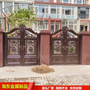 别墅庭院大门 欧式雕花镂空铝艺大门设计安装 时尚简约